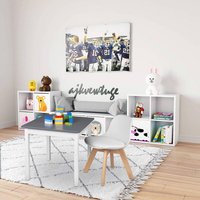 Kindermöbel Kinderstuhl mit Holzbeinen Sitzhöhe 33cm, Stabile Kinder Stühle mit Rückenlehne für Kinderzimmer, pp+pu (Weiß) - Woltu von WOLTU