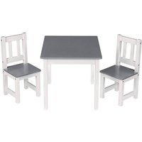 Kindertisch mit 2 Stühlen, Tisch und Stühle für Kinder, abgerundete Kanten und Ecken, Kindersitzgruppe aus mdf - Woltu von WOLTU