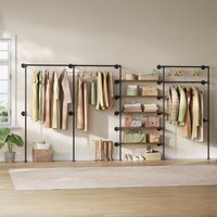 Kleiderstange Wandmontage Kleiderständer Garderoben aus industriellen Metall, Schwarz + Vintagebraun - Woltu Kleiderstange Wandmontage Kleiderständer Garderoben aus industriellen Metall, Schwarz + Vintagebraun - Woltu von WOLTU