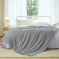 Woltu - Kuscheldecke Fleecedecke Flanell Decke Sofadecke Einfarbig Wohndecken Couchdecke warme Decke mit Streifenmuster Überwurf für Bett Couch, von WOLTU