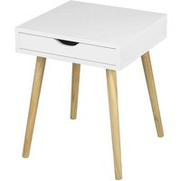 Woltu - Nachttisch Beistelltisch mit Schublade aus Holz weiß von WOLTU