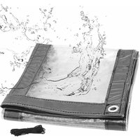 Pvc Abdeckplane mit Ösen und Seil wasserdicht transparent 2x3m - Woltu von WOLTU