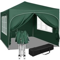 Pavillon, Faltpavillon 3x3 m, mit 4 Seitenwänden, Partyzelt wasserabweisend UV-Schutz 50+, höhenverstellbarer Gartenpavillon, mit Tragetasche, für von WOLTU