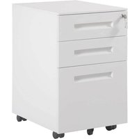 Woltu - Rollcontainer Büroschrank mit 3 Schubladen weiß - weiß von WOLTU