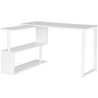 Woltu - Schreibtisch Arbeitstisch mit Ablagen mdf weiß - weiß von WOLTU