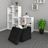 Sitzhocker SH69 mit Stauraum aus Samt, 37,5x37,5x38CM(LxBxH) schwarz - Woltu von WOLTU