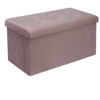 Sitzhocker mit Stauraum aus Samt, Deckel abnehmbar rosa - rosa - Woltu von WOLTU