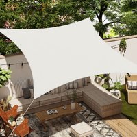 Sonnensegel Sonnenschutz aus pes, 200 g/m² Polyester, 95% uv Schutz, Wasserabweisend, für Terrasse, Garten, Balkon, Camping, 5x5m, Creme - Creme von WOLTU