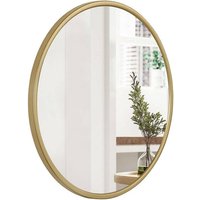 Spiegel rund mit Goldrahmen, runder Wandspiegel φ 60 cm, moderner Hängespiegel für Badezimmer Schlafzimmer Wohnzimmer Flur, dekorativer von WOLTU