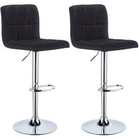Woltu - Stilvoller Barhocker 2er-Set Designer Barstuhl Hocker Tresenhocker aus Leinen & Metallbeinen schwarz von WOLTU