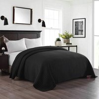 Tagesdecke in zweifarbig schwarz 240 x 260 cm - Woltu von WOLTU