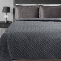Tagesdecke mit geometrischem Muster dunkelgrau 240 x 260 cm - Woltu von WOLTU