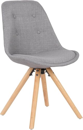 WOLTU 1x Esszimmerstühle, Küchenstuhl, Skandinavisch Design, schminktisch Stuhl, Loungesessel, Polsterstuhl, Retro Design Gepolsterter Stuhl, Sitzfläche aus Leinen, Grau, BH54gr-1 von WOLTU