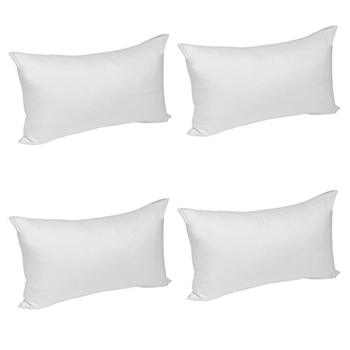 WOLTU® 4X Kissenbezug Kissenhülle 100% Baumwolle mit Reissverschluss, 4er Set Sofakissen Dekokissen Kopfkissen Hülle Bezüge Bezug, 50x70 cm, Weiß von WOLTU