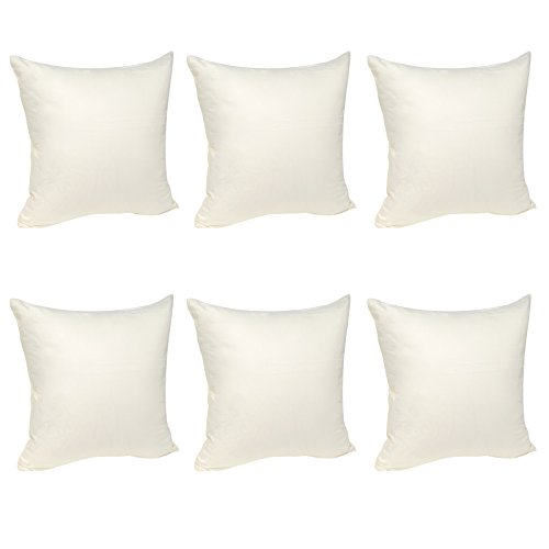 WOLTU® 6X Kissenbezug Kissenhülle 100% Baumwolle mit Reissverschluss, 6er Set Sofakissen Dekokissen Kopfkissen Hülle Bezüge Bezug, 45x45 cm, Crème von WOLTU