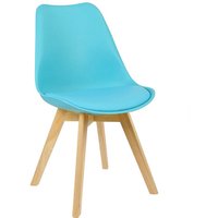 Woltu - 1 x Esszimmerstuhl 1 Stück Esszimmerstuhl Design Stuhl Küchenstuhl Holz Blau von WOLTU