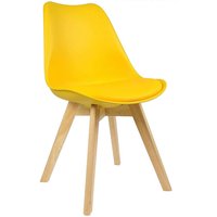 1 x Esszimmerstuhl 1 Stück Esszimmerstuhl Design Stuhl Küchenstuhl Holz Gelb - gelb - Woltu von WOLTU