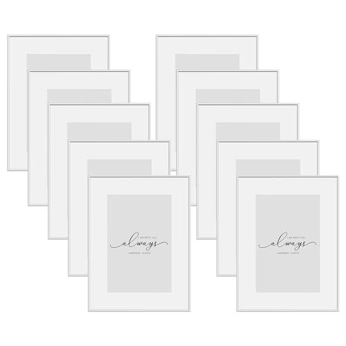 WOLTU 10er Set Bilderrahmen 20x30, Fotorahmen Aluminium Silber Matt, Bilderrahmen Collage mit Passepartout, Picture Frame, Metall Rahmen mit Kunststoff, BR9955sb-10 WOLTU 10er Set Bilderrahmen 20x30, Fotorahmen Aluminium Silber Matt, Bilderrahmen Collage mit Passepartout, Picture Frame, Metall Rahmen mit Kunststoff, BR9955sb-10 von WOLTU