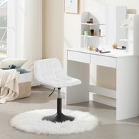 WOLTU 1x Barhocker Barstuhl 360° drehstuhl höhenverstellbare Schminkhocker mit Rückenlehne Bürohocker Arbeitshocker aus bequemer Chenille, Metall, von WOLTU