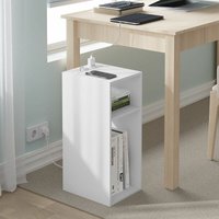 1x Nachttisch Beistelltisch mit Ladefunktion Couchtisch mit 2 Steckdosen, 2 USB-Anschlüssen, Stauraum, 2 offene Fächer, für Schlafzimmer, Wohnzimmer von WOLTU