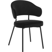 1x Wohnzimmerstuhl Esszimmerstuhl Sitzfläche aus Samt Küchenstuhl Metallbeine für Schminktisch Wohnzimmer Schlafzimmer Küche Schwarz - Woltu 1x Wohnzimmerstuhl Esszimmerstuhl Sitzfläche aus Samt Küchenstuhl Metallbeine für Schminktisch Wohnzimmer Schlafzimmer Küche Schwarz - Woltu von WOLTU