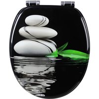 2 Premium WC-Sitz Toilettensitz mit Absenkautomatik, mdf Holzkern, Softclose Scharnier, Antibakteriell, Desgin Décor, Eleganz Ii - Woltu von WOLTU