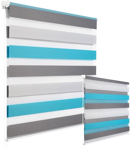 WOLTU 2 Stück Doppelrollo Klemmfix ohne Bohren Duo Rollo Klemmrollo für Fenster mit Klemmträger, Fensterrollo Lichtdurchlässig&Verdunkelnd Wandmontage, Weiß+grau+anthrazit 100x130cm(Stoffbreite 96cm) WOLTU 2 Stück Doppelrollo Klemmfix ohne Bohren Duo Rollo Klemmrollo für Fenster mit Klemmträger, Fensterrollo Lichtdurchlässig&Verdunkelnd Wandmontage, Weiß+grau+anthrazit 100x130cm(Stoffbreite 96cm) von WOLTU