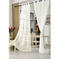 2 Stücke Vorhänge & Gardine transparent mit Ösen creme 140x245 cm - Woltu von WOLTU