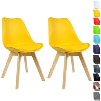 WOLTU 2 x Esszimmerstühle 2er Set Esszimmerstuhl Design Stuhl Küchenstuhl Holz, Gelb von WOLTU