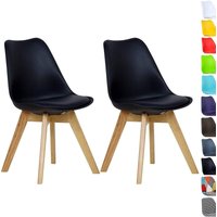 WOLTU 2 x Esszimmerstühle 2er Set Esszimmerstuhl Design Stuhl Küchenstuhl Holz, Schwarz von WOLTU