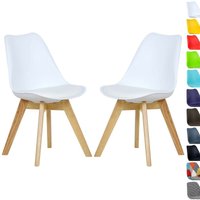 WOLTU 2 x Esszimmerstühle 2er Set Esszimmerstuhl Design Stuhl Küchenstuhl Holz, Weiß von WOLTU