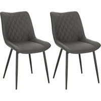 2 x Esszimmerstühle 2er Set Esszimmerstuhl Küchenstuhl Polsterstuhl Design Stuhl mit Rückenlehne, mit Sitzfläche aus Stoffbezug, Gestell aus Metall, von WOLTU