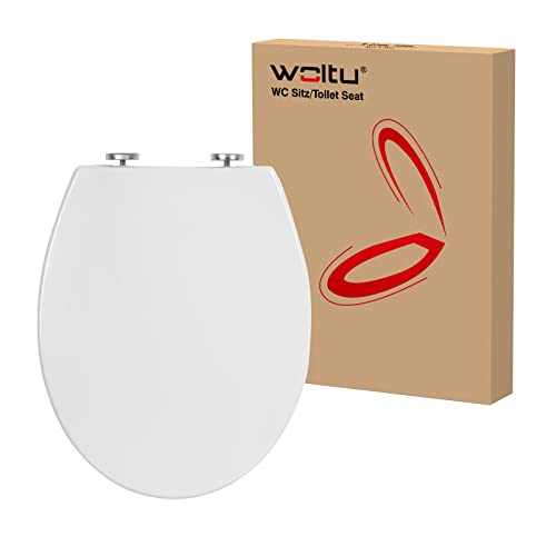 WOLTU Toilettendeckel,WC Sitz mit Absenkautomatik,klodeckel Antibakterieller WC Sitz,Fast Fix Toilettensitz, Klobrille,WC Deckel Weiß von WOLTU
