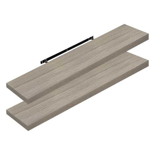 WOLTU 2X Wandregal Wandboard Bücherregal Regale für Deko Wandablagen aus MDF Holz, 2er Set Hängeregal Graue Holzoptik, 120x22.9x3.8cm WOLTU 2X Wandregal Wandboard Bücherregal Regale für Deko Wandablagen aus MDF Holz, 2er Set Hängeregal Graue Holzoptik, 120x22.9x3.8cm von WOLTU