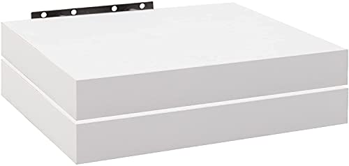 WOLTU Wandregal 2er Set, Wandboard Bücherregal, Regal Deko aus MDF, Hängeregal Weiß, 30 x 23 x 3,8 cm RG9371ws-2 von WOLTU