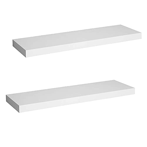 WOLTU 2X Wandregal Wandboard Bücherregal Regale für Deko Wandablagen aus MDF Holz, 2er Set Hängeregal Weiss, 80x23x3,8cm RG9318ws-2 WOLTU 2X Wandregal Wandboard Bücherregal Regale für Deko Wandablagen aus MDF Holz, 2er Set Hängeregal Weiss, 80x23x3,8cm RG9318ws-2 von WOLTU