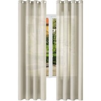 WOLTU 2er Gardinen Leinenoptik Vorhänge Halbtransparent Gardine mit Ösen für Schlafzimmer Wohnzimmer 135x175 cm Sand von WOLTU