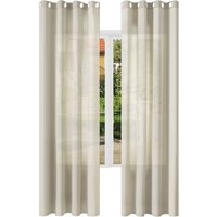 2er Gardinen Leinenoptik Vorhänge Halbtransparent Gardine mit Ösen für Schlafzimmer Wohnzimmer 135x225 cm Sand - Sand - Woltu von WOLTU