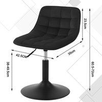 Barhocker 2er Set, Hocker aus Samt 360° Drehstuhl mit Lehne verstellbarer Sitzhocker Stuhl Arbeitshocker Bürohocker Esszimmerstuhl Schminkhocker, von WOLTU