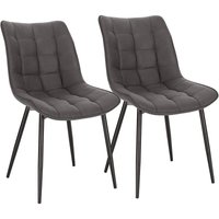 WOLTU Esszimmerstühle 2er Set Küchenstuhl Polsterstuhl Wohnzimmerstuhl Sessel mit Rückenlehne, Sitzfläche aus Stoffbezug, Metallbeine, Dunkelgrau WOLTU Esszimmerstühle 2er Set Küchenstuhl Polsterstuhl Wohnzimmerstuhl Sessel mit Rückenlehne, Sitzfläche aus Stoffbezug, Metallbeine, Dunkelgrau von WOLTU