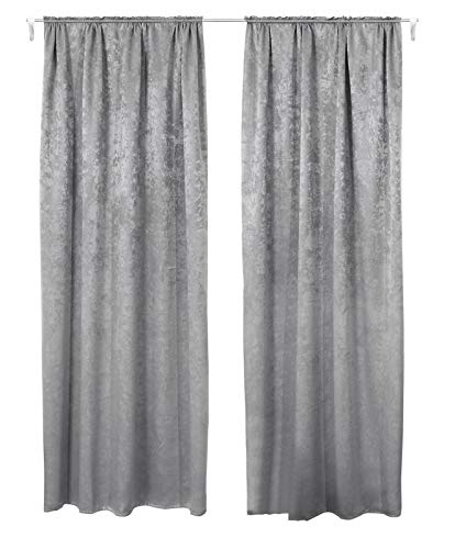 WOLTU 2er Set Gardinen Vorhänge Blickdicht mit Kräuselband, 250g/m² Schwere Verdunklungsvorhänge Thermovorhang Kälteschutz Damast Optik lichtdicht für Wohnzimmer Schlafzimmer, 135x225 cm Dunkelgrau WOLTU 2er Set Gardinen Vorhänge Blickdicht mit Kräuselband, 250g/m² Schwere Verdunklungsvorhänge Thermovorhang Kälteschutz Damast Optik lichtdicht für Wohnzimmer Schlafzimmer, 135x225 cm Dunkelgrau von WOLTU