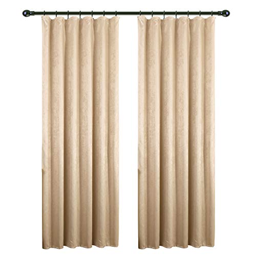 WOLTU 2er Set Gardinen Vorhänge Blickdicht mit Kräuselband, 250g/m² Schwere Verdunklungsvorhänge Thermovorhang Kälteschutz Damast Optik lichtdicht für Wohnzimmer Schlafzimmer, 135x245 cm Champanger WOLTU 2er Set Gardinen Vorhänge Blickdicht mit Kräuselband, 250g/m² Schwere Verdunklungsvorhänge Thermovorhang Kälteschutz Damast Optik lichtdicht für Wohnzimmer Schlafzimmer, 135x245 cm Champanger von WOLTU