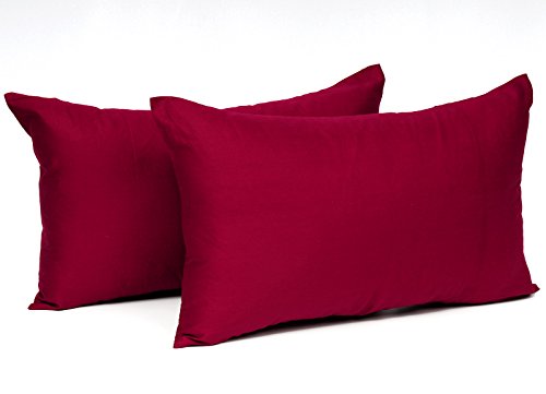 WOLTU 2er Set Kissenbezug 30x50 cm Bordeaux 100% Baumwolle, Nur Kissenbezug - Kissenbezüge Kopfkissenbezug mit Reissverschluss, Weicher Sofakissenbezug, Doppelpack Dekokissenbezug WOLTU 2er Set Kissenbezug 30x50 cm Bordeaux 100% Baumwolle, Nur Kissenbezug - Kissenbezüge Kopfkissenbezug mit Reissverschluss, Weicher Sofakissenbezug, Doppelpack Dekokissenbezug von WOLTU