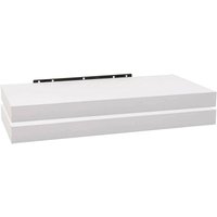 Woltu - 2er Set Wandregal Bücherregal Deko Wandablagen mdf Holz Hängeregal weiß 70x22.9x3.8cm von WOLTU