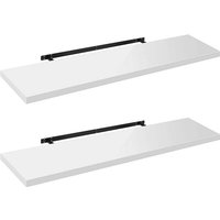 WOLTU 2er-Set Wandregal Wandboard freischwebend Schweberegal Holz Board weiß 100x22.9x3.8cm WOLTU 2er-Set Wandregal Wandboard freischwebend Schweberegal Holz Board weiß 100x22.9x3.8cm von WOLTU