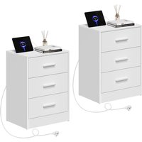 WOLTU 2x Nachttisch Beistelltisch mit Ladefunktion Steckdose 3 Schubladen, Nachtschrank für Schlafzimmer Wohnzimmer Flur Büro, Weiß WOLTU 2x Nachttisch Beistelltisch mit Ladefunktion Steckdose 3 Schubladen, Nachtschrank für Schlafzimmer Wohnzimmer Flur Büro, Weiß von WOLTU
