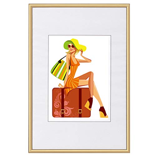 WOLTU Bilderrahmen 15x20 cm, Gold Collage Wanddeko, Fotorahmen mit Passepartout, Posterrahmen aus Kunststoff zum vertikalen oder horizontalen Aufhängen/Aufstellen WOLTU Bilderrahmen 15x20 cm, Gold Collage Wanddeko, Fotorahmen mit Passepartout, Posterrahmen aus Kunststoff zum vertikalen oder horizontalen Aufhängen/Aufstellen von WOLTU
