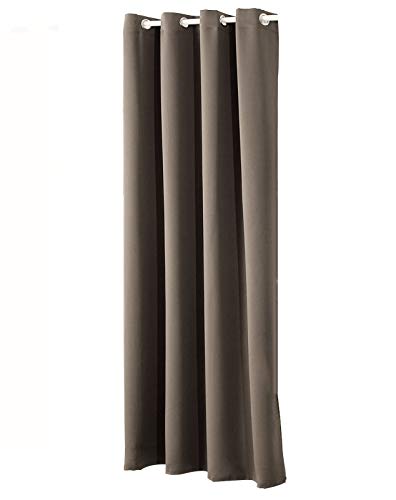 WOLTU Verdunklungsvorhang Blickdicht Gardinen mit Ösen Thermo Vorhang gegen Kälte und Hitze Ösenschal, 250g/m² Dicke Vorhänge Blackout Curtains Wohnzimmer Schlafzimmer, 135x225 cm Taupe (1 Stück) von WOLTU