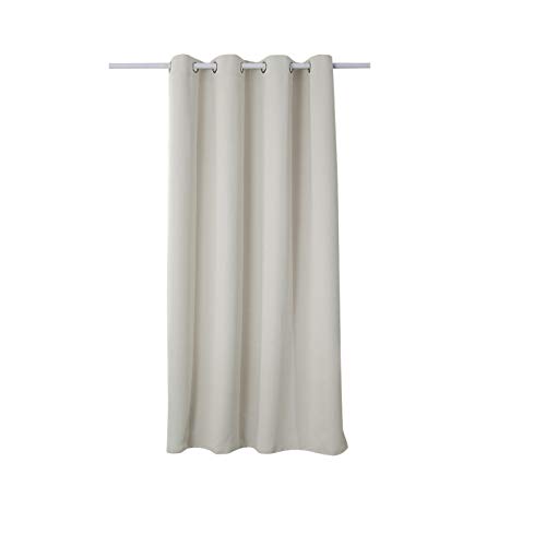 WOLTU Verdunklungsvorhang Blickdicht Gardinen mit Ösen Thermo Vorhang gegen Kälte und Hitze Ösenschal, 250g/m² Dicke Vorhänge Blackout Curtains Wohnzimmer Schlafzimmer, 135x175 cm Creme (1 Stück) von WOLTU