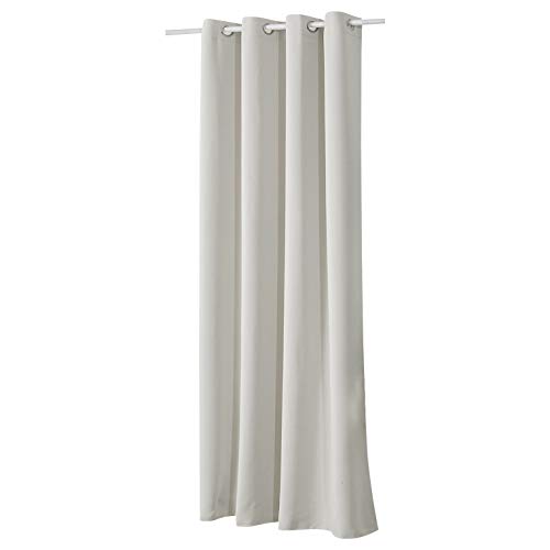 WOLTU Verdunklungsvorhänge Gardinen mit Ösen Thermo Vorhang Blickdicht gegen Kälte und Hitze Ösenschal, 250g/m² Dicke Vorhänge Blackout Curtains Wohnzimmer Schlafzimmer, 135x225 cm Creme (1 Stück) von WOLTU